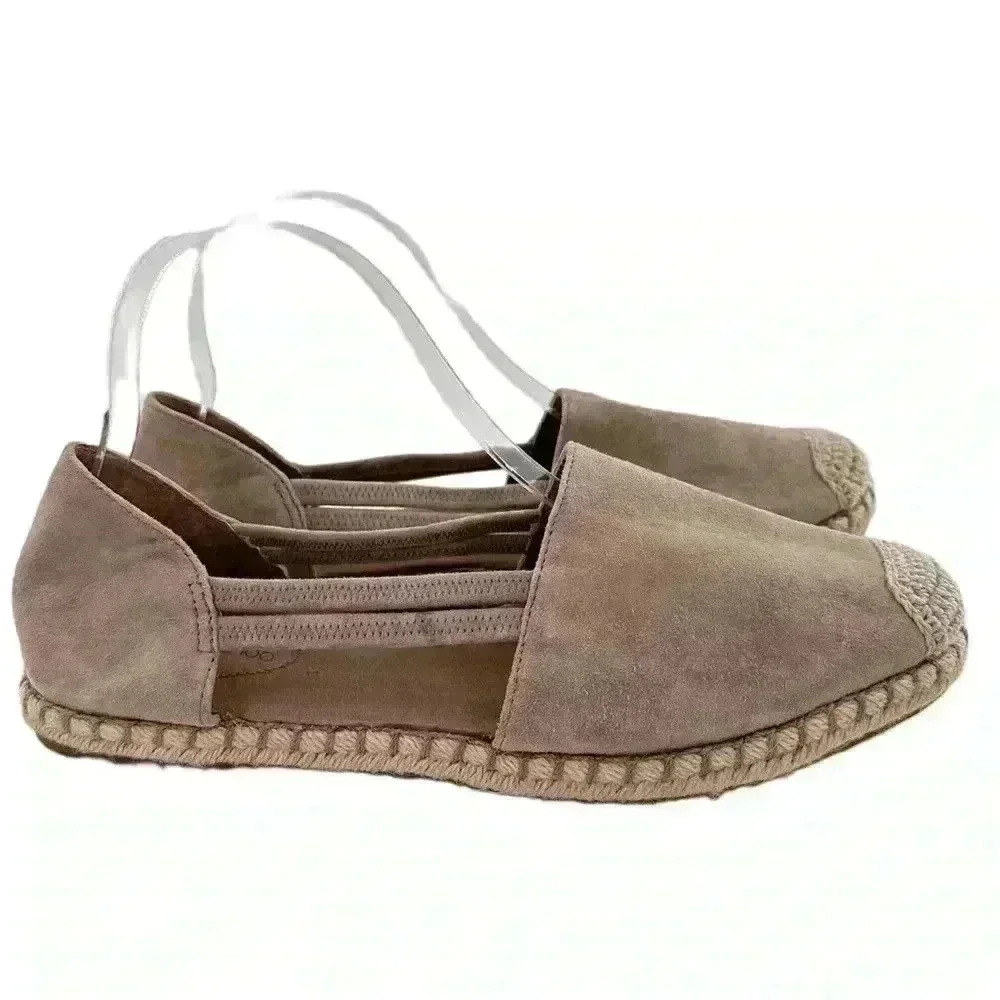 New Adam tucker flats Patton14 size 9 beige suede dorsay crocheted Espadrilles